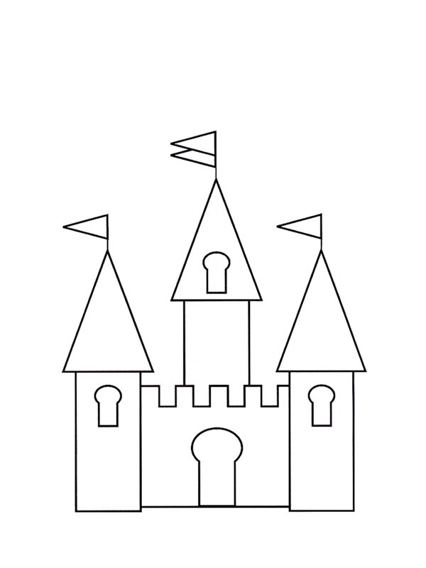 Simple castle Coloring page