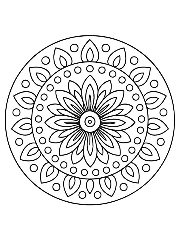 Simple flower mandala Coloring page