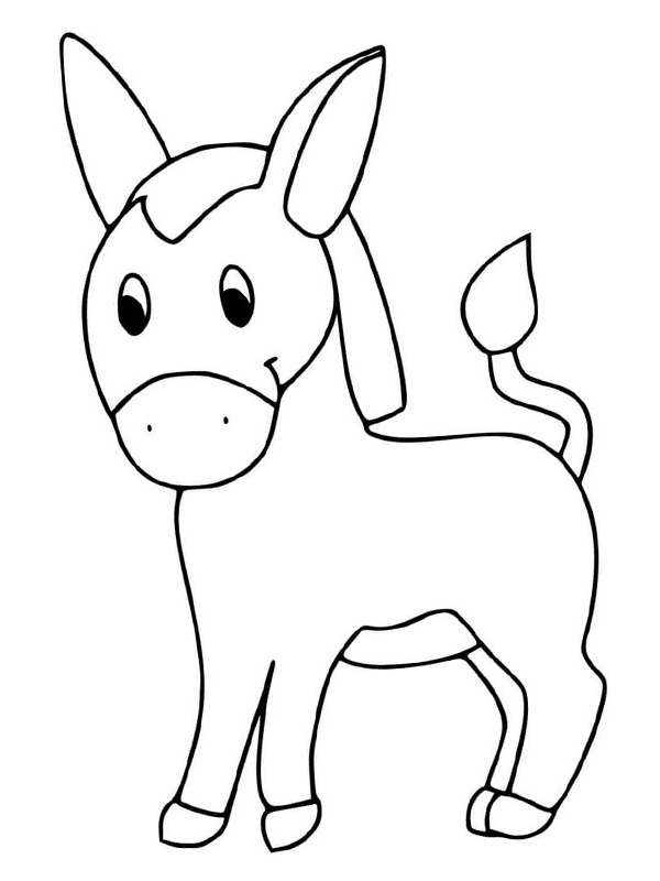 Simple donkey Coloring page