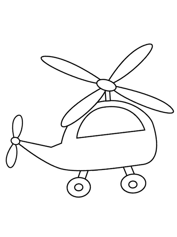Simple helicopter Coloring page