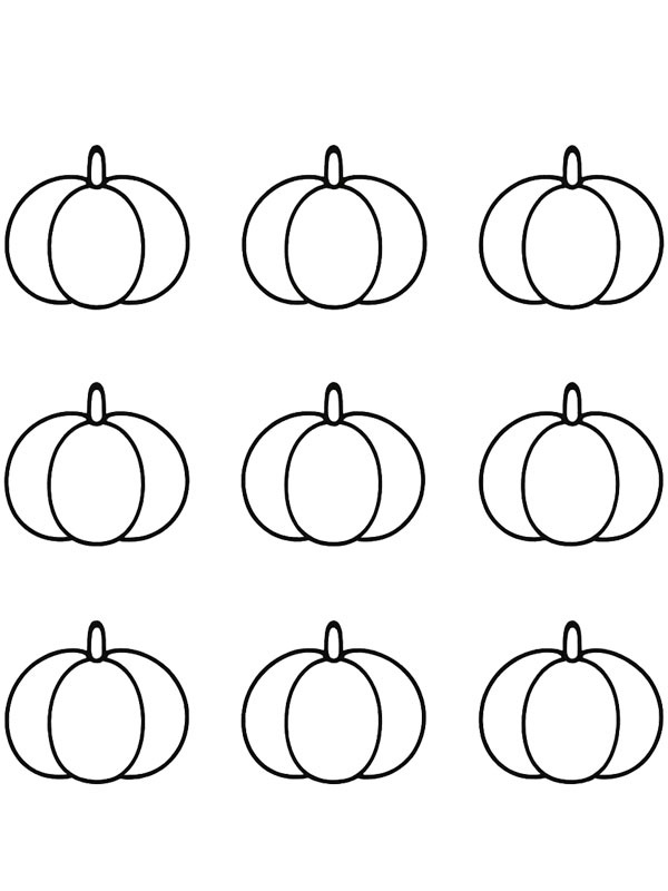 Simple autumn pumpkins Coloring page Simple autumn pumpkins Coloring page