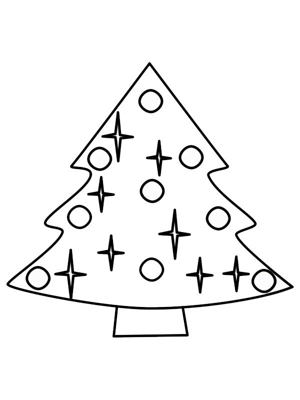 Easy christmas tree Coloring page