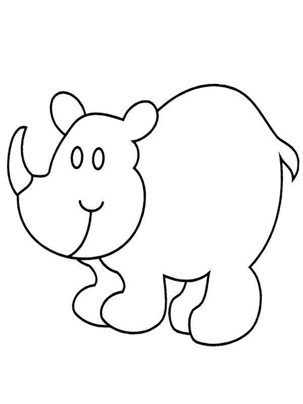 Simple rhino Coloring page