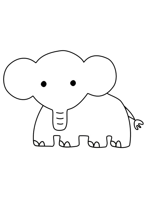 Simple elephant Coloring page