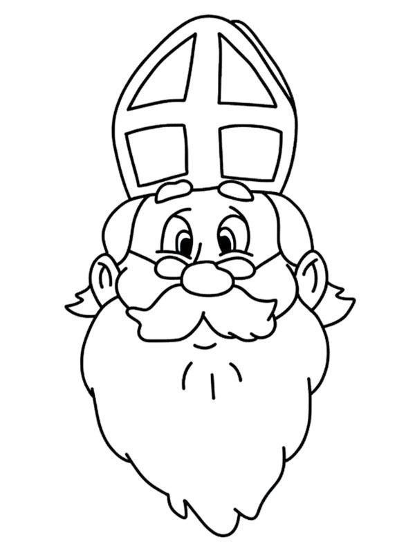 Saint Nicholas head Coloring page Saint Nicholas head Coloring page