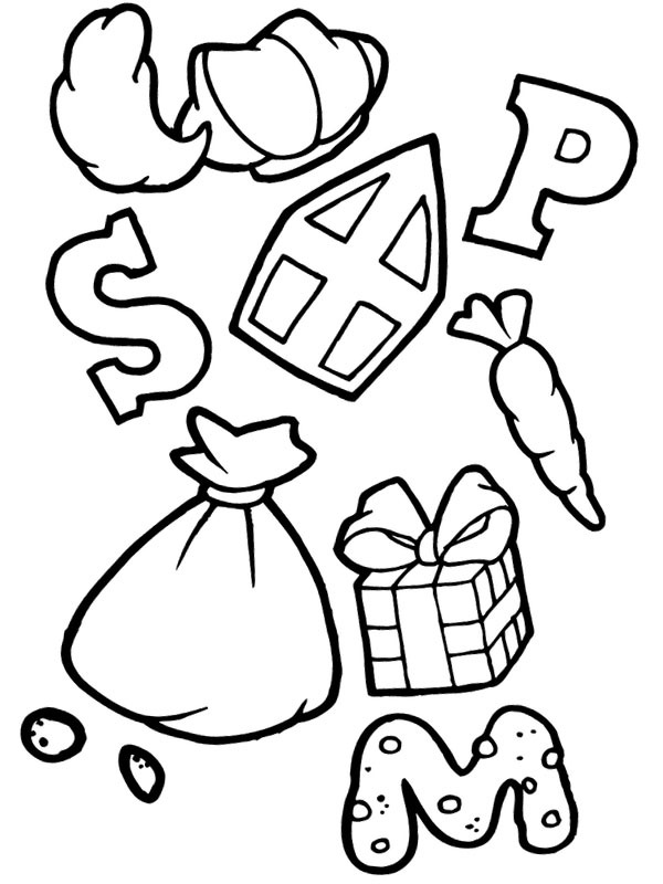 Saint Nicholas Letters Coloring page Saint Nicholas Letters Coloring page