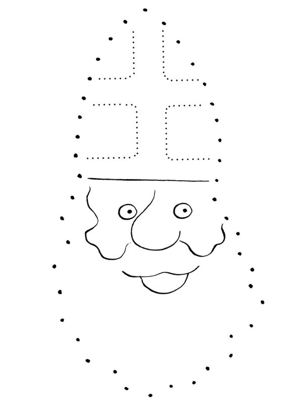 Saint Nicholas from dot to dot Coloring page Saint Nicholas from dot to dot Coloring page