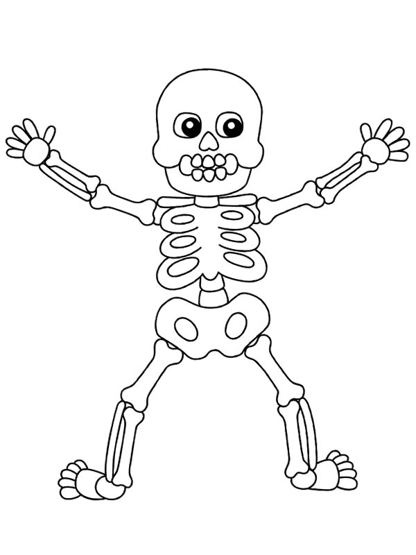 Halloween Human skeleton Coloring page Halloween Human skeleton Coloring page