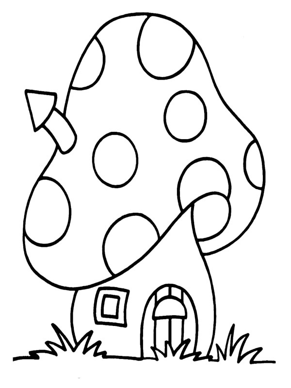 Smurf house Coloring page