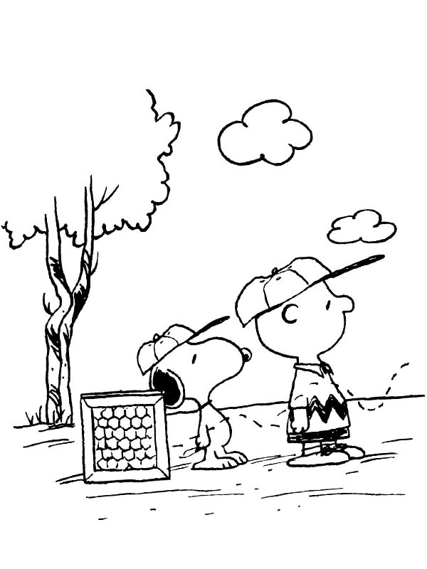 Snoopy and Charlie Brown Coloring page