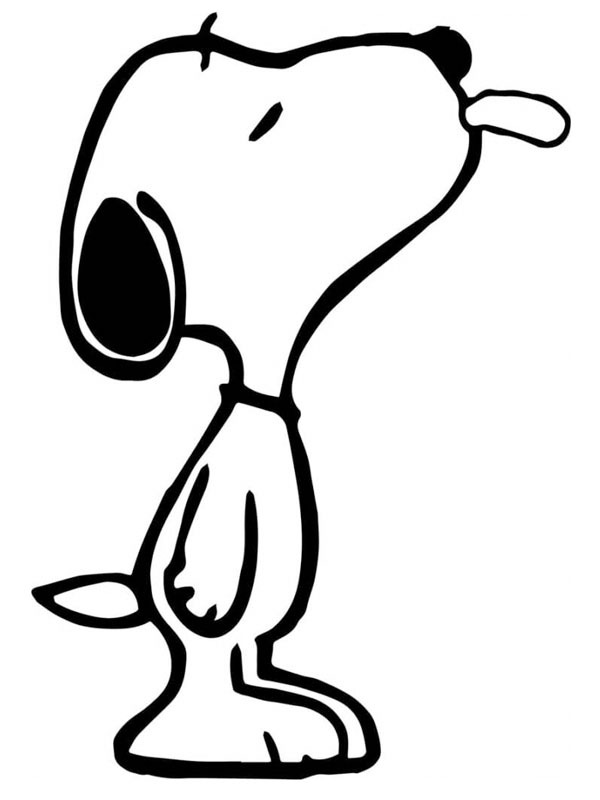 Snoopy sticks out his tongue Coloring page