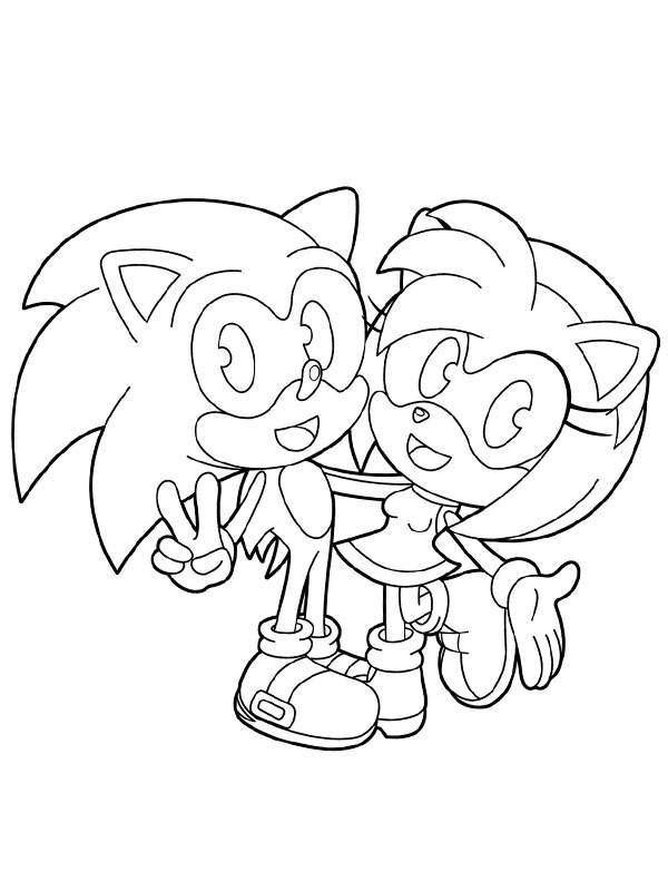 Sonic and Amy Rose Coloring page Sonic and Amy Rose Coloring page