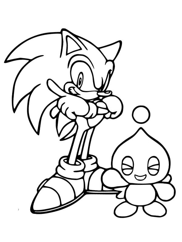 Sonic and Cheese Coloring page Sonic and Cheese Coloring page