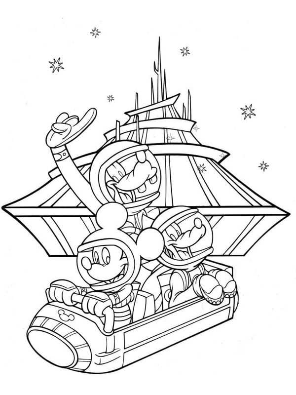 Space Mountain Disneyland Coloring page