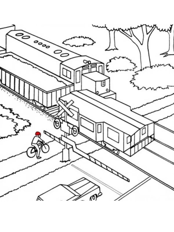 Level crossing Coloring page