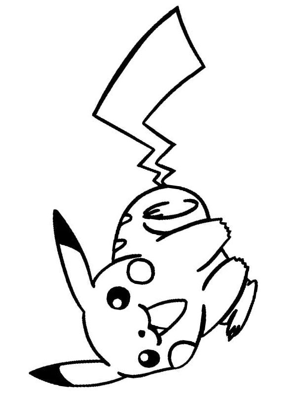Jumping Pikachu Coloring page