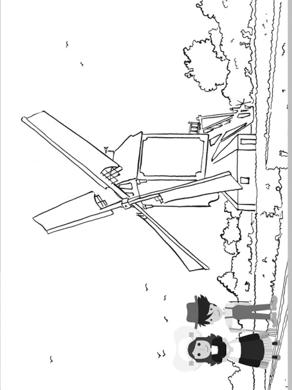 Post mill Coloring page