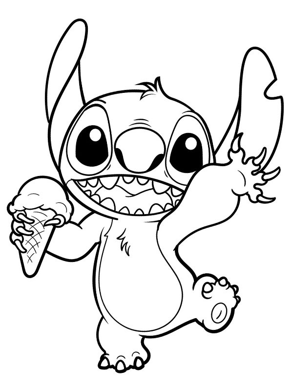 Stitch eats an ice cream Coloring page Stitch eats an ice cream Coloring page