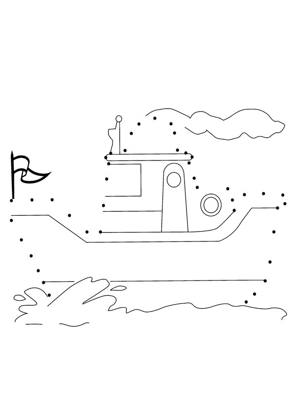 Draw a steamboat Coloring page Draw a steamboat Coloring page