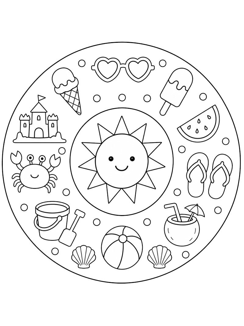 Beach Mandala Coloring page
