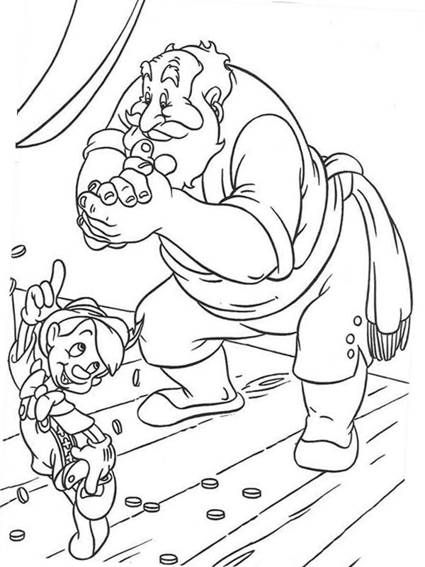 Stromboli and Pinocchio Coloring page