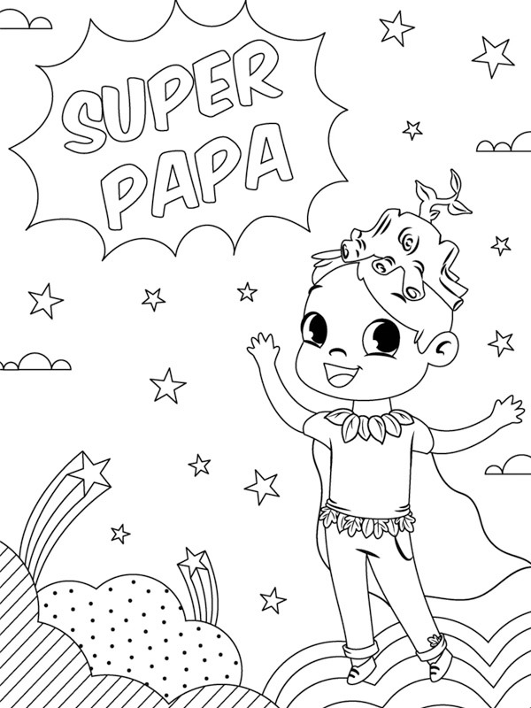 Super daddy Coloring page