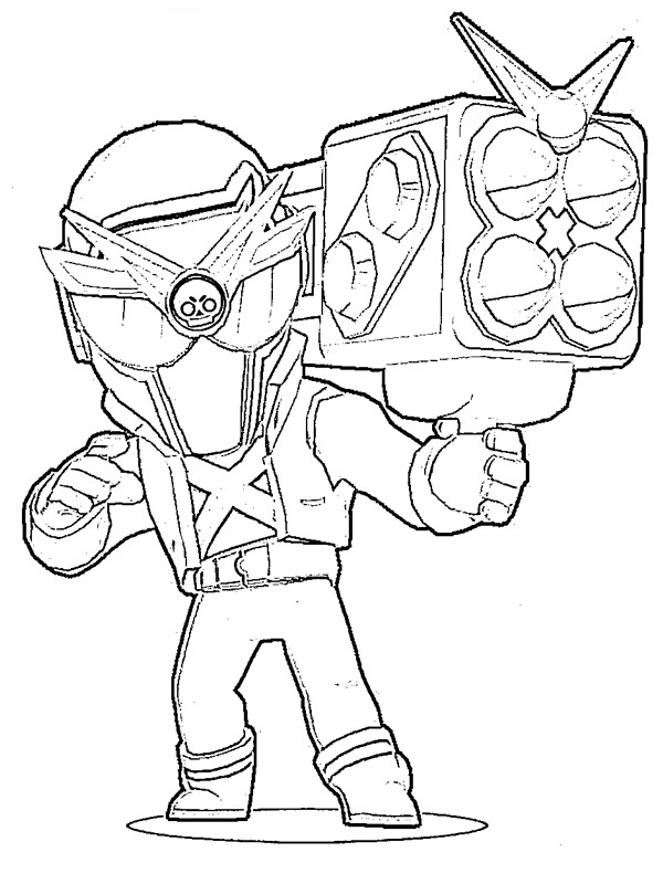 Super Ranger Brock Brawl Stars Coloring page Super Ranger Brock Brawl Stars Coloring page