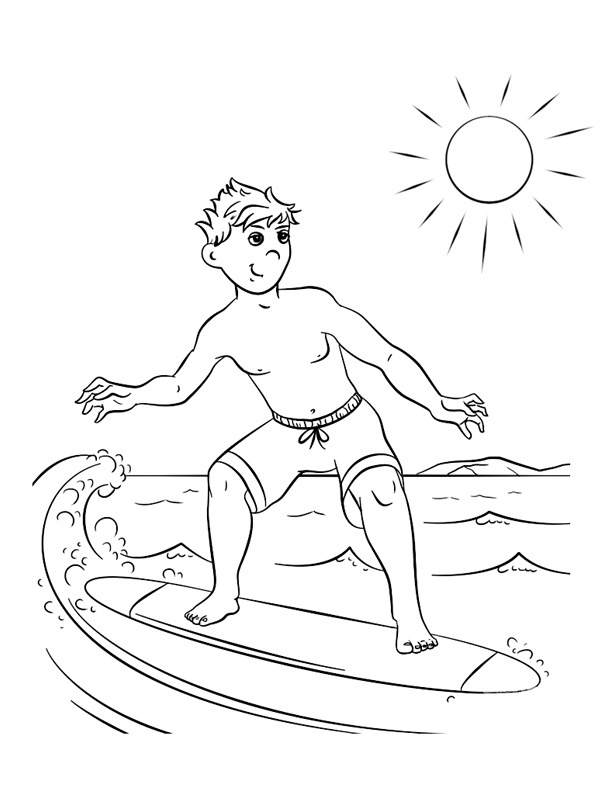 Surfing Coloring page