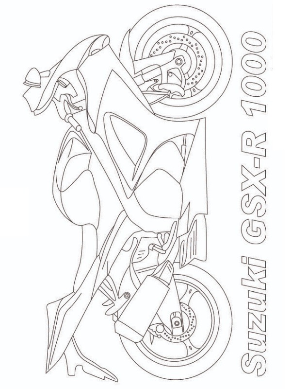 Suzuki GSX-R 1000 sport bike Coloring page