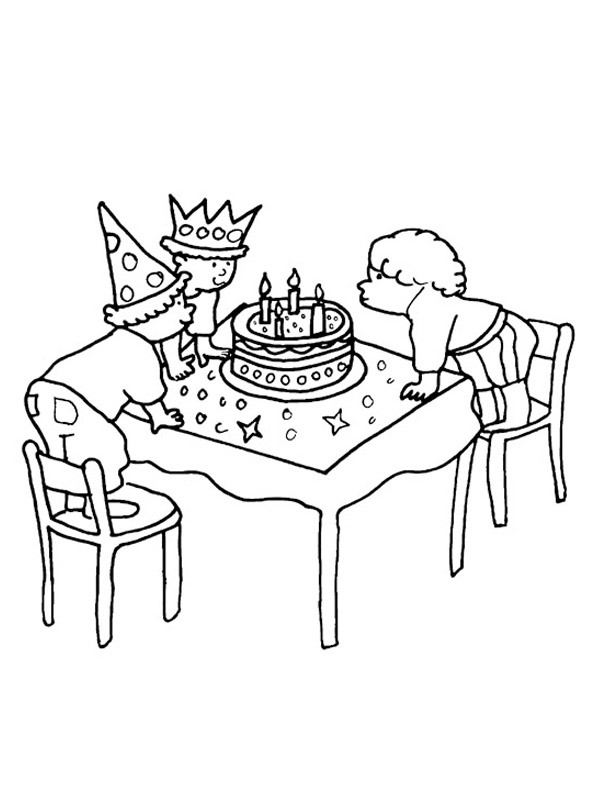 blow out candles Coloring page