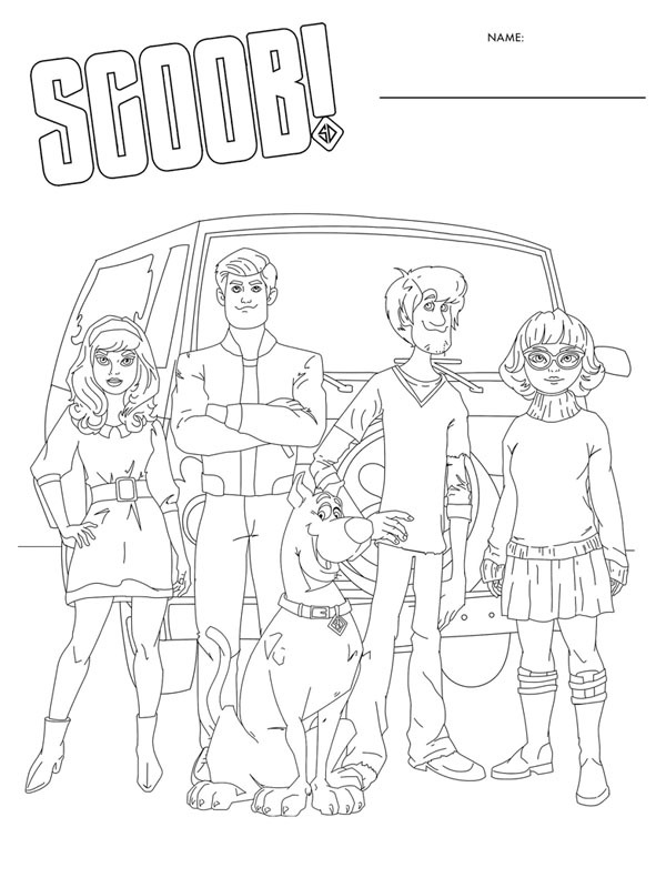 Team Scoob! Coloring page