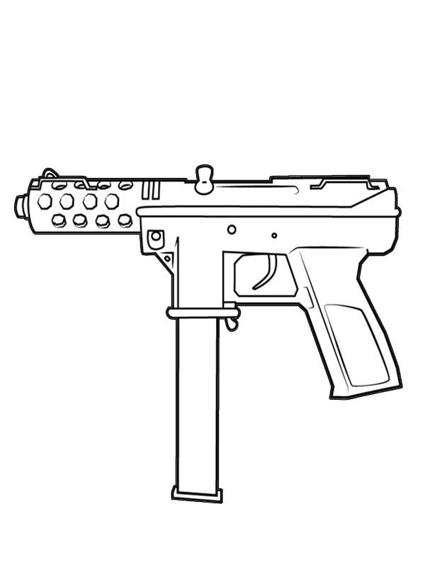TEC-9 pistol Coloring page