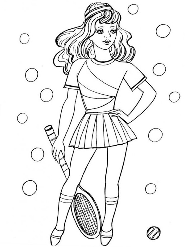 Tennisgirl Coloring page