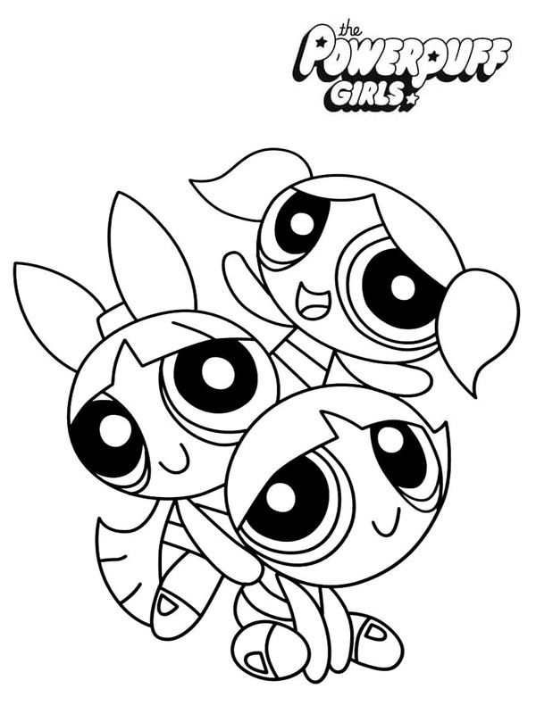 Blossom, Bubbles and Buttercup Coloring page Blossom, Bubbles and Buttercup Coloring page