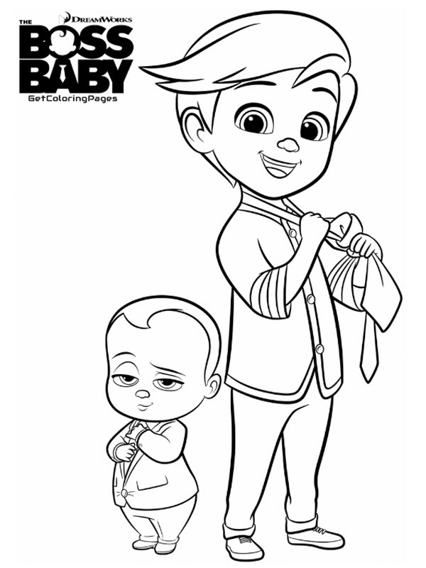 Tim and Boss Baby Coloring page