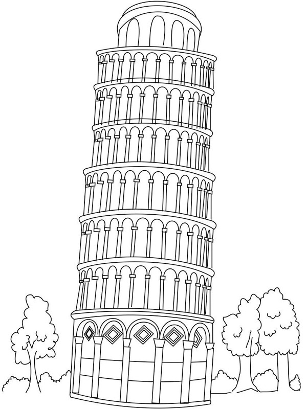 Tower of Pisa Coloring page