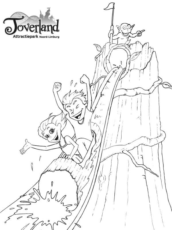 Toverland wild water ride Coloring page