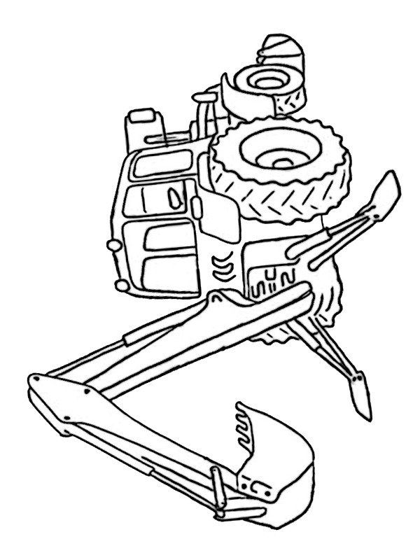 Tractor excavator bulldozer Coloring page Tractor excavator bulldozer Coloring page
