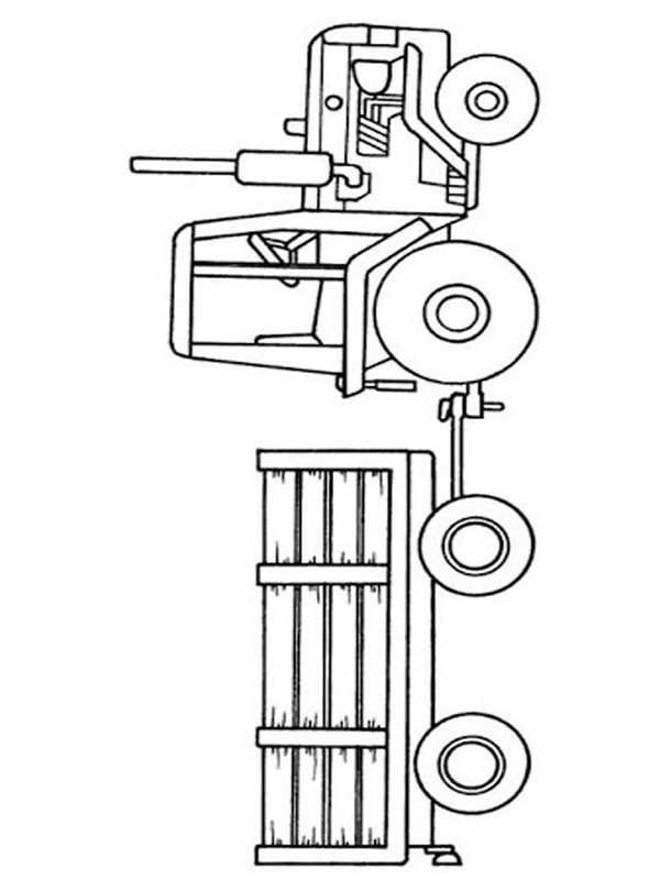 Tractor with trailer Coloring page Tractor with trailer Coloring page
