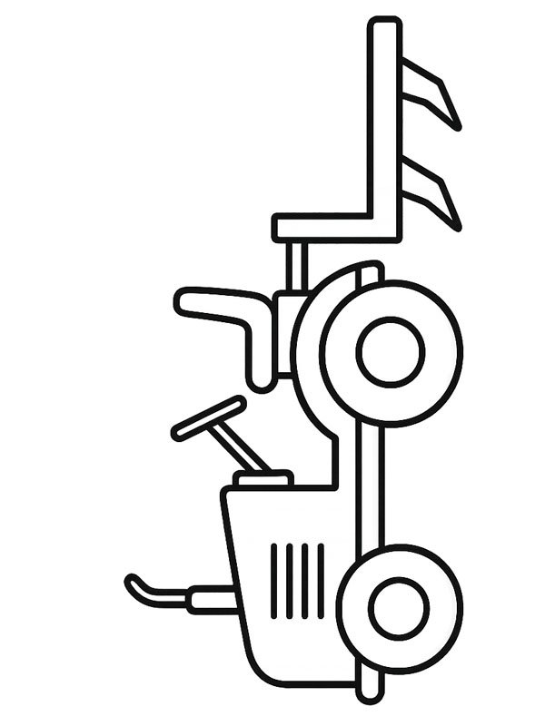 Tractor with plow Coloring page
