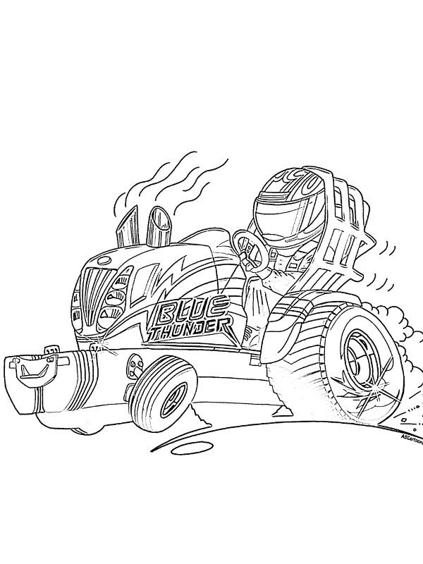 Tractorpulling Coloring page