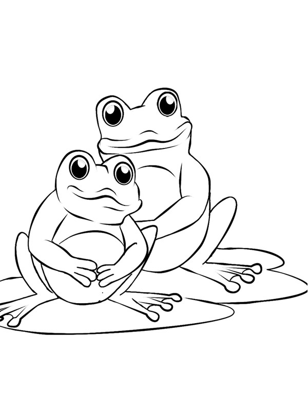 Two frogs Coloring page