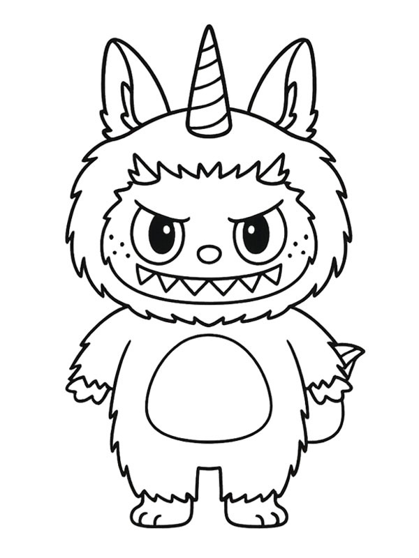 Unicorn Labubu Coloring page