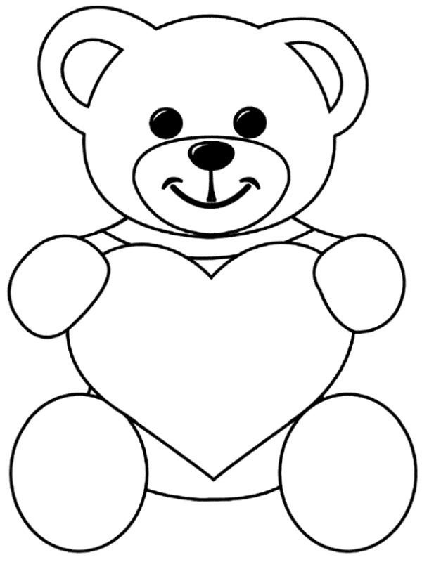Valentine Teddybear Coloring page