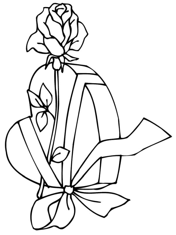 valentines present Coloring page