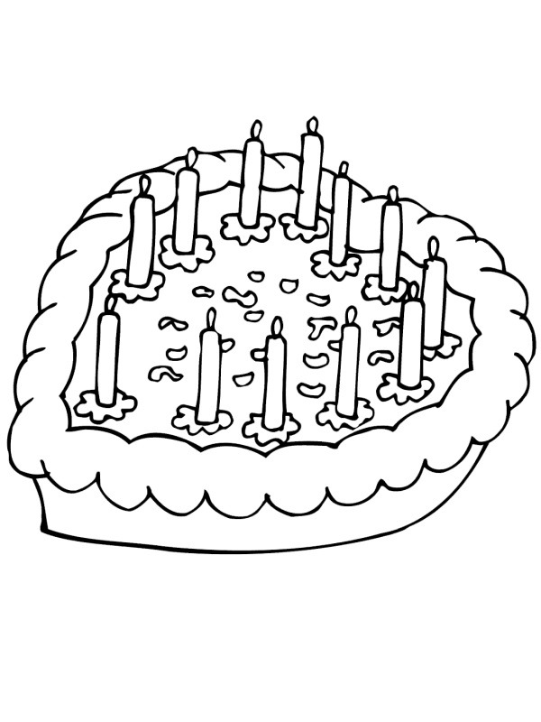 Valentines cake Coloring page