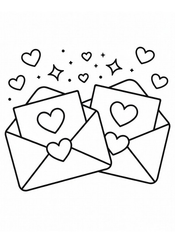 Valentine's Day cards Coloring page