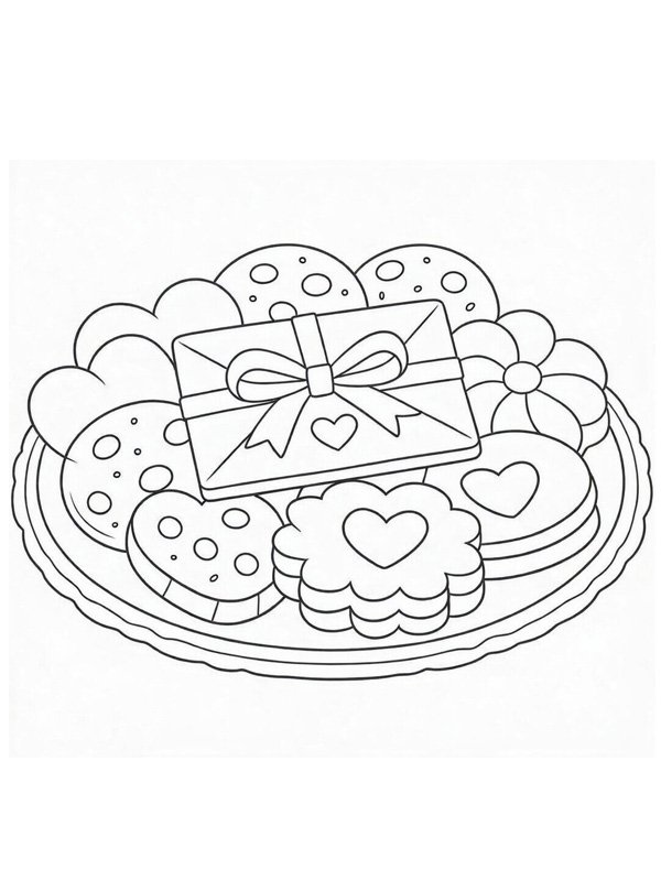 Valentine's Day cookies Coloring page