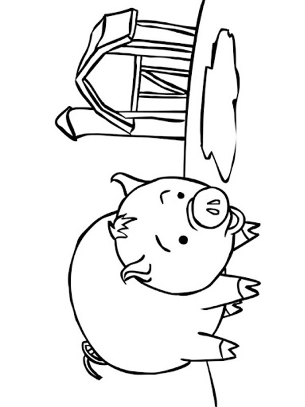 Pig on the farm Coloring page