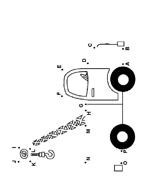 Towtruck dot to dot Coloring page